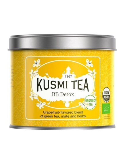 Чай KUSMI TEA BB DETOX (Зеленый чай, мате, грейпфрут), банка (100 гр)