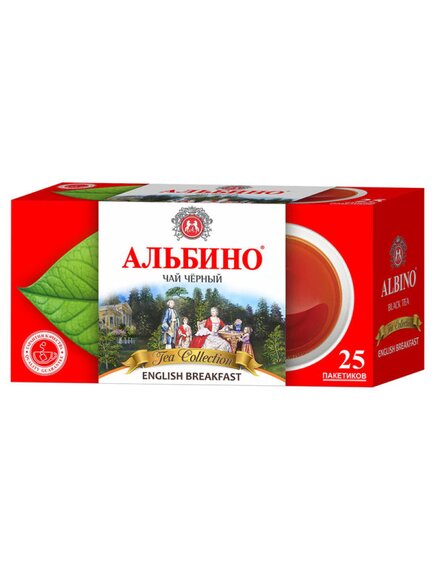 Чай Альбино чёрный байховый, 25 пакетиков по 1.6 г