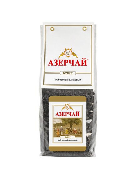 Чай Азерчай Букет чёрный байховый в прозрачной упаковке, 200 г