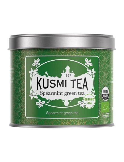 Чай KUSMI TEA SPEARMINT GREEN TEA (Зеленый чай с мятой), банка (100 гр)