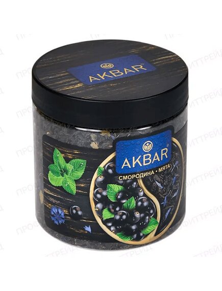 Чай Акбар черный крупнолистовой Смородина и мята 100 грамм * 6