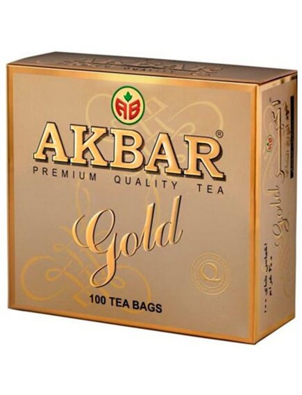 Чай Акбар Золотой 100 пакетиков с/я * 12