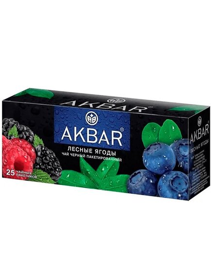 Чай Акбар лесные ягоды 25 пакетиков с/я*15