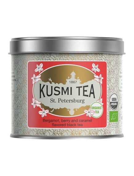 Чай KUSMI TEA ST. PETERSBURG (Эрл грей, карамель, ягоды) банка (100 гр)
