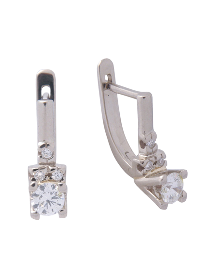 Серьги из белого золота с бриллиантами