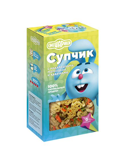 ГУРМАЙОР Супчик с макарошками, морковью и кабачками 160г СМЕШАРИКИ