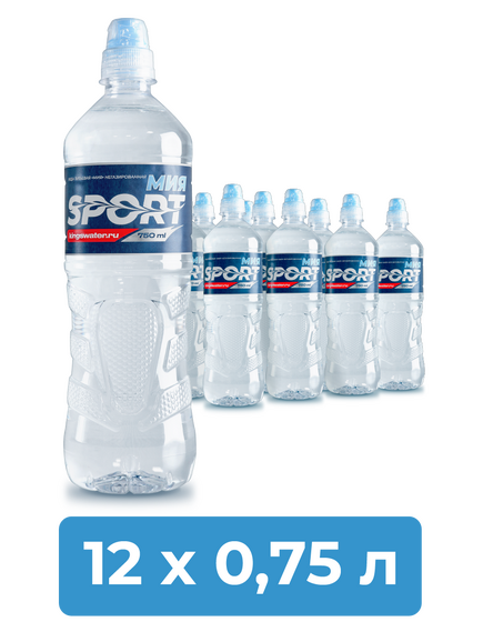 Вода питьевая МИЯ 0,75 л (ПЭТ) негазированная СПОРТ (12 шт.)