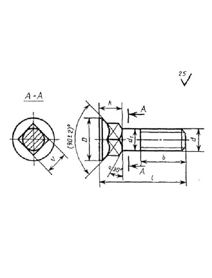 Болт ГОСТ 7786-81 (с потайной головкой и квадратным подголовником класса точности С)