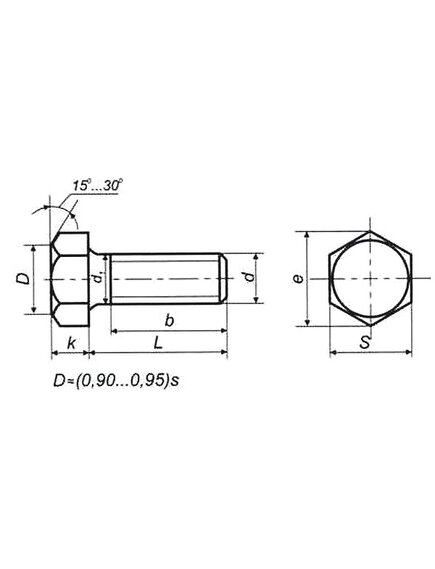 Болт ГОСТ Р 52644-2006 (высокопрочный с шестигранной головкой)