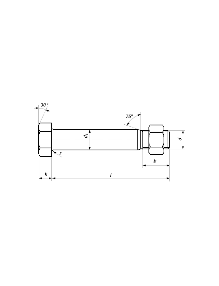 DIN 7968 призонный болт с гайкой