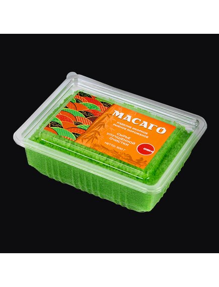 Изделие икорное рыбное соленое мороженое «МАСАГО» цвет зелёный