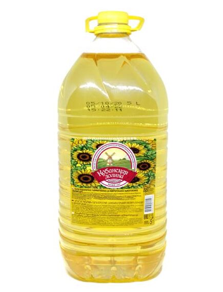 Подсолнечное масло «Кубанская Долина» упак. 5,0 л