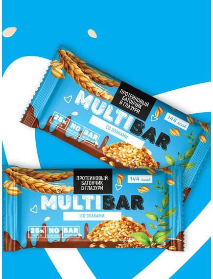 Батончик протеиновый MULTIBAR со злаками 40 гр