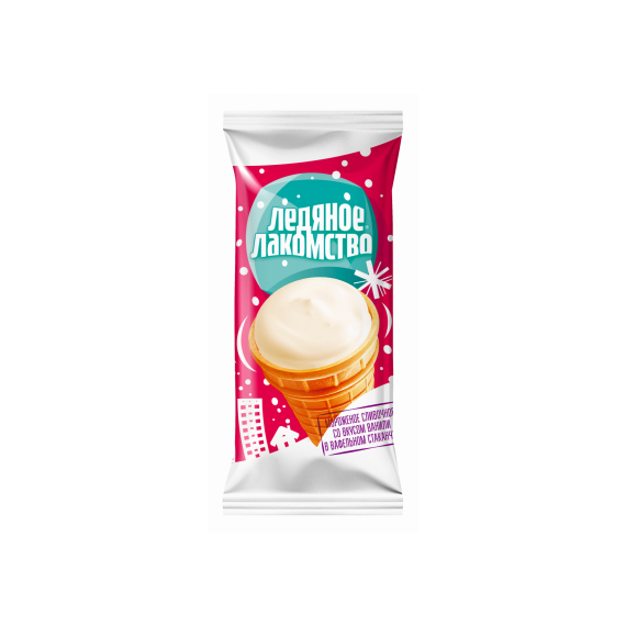 «ЛЕДЯНОЕ ЛАКОМСТВО» мороженое сливочное 8% ванильное в вафельном стаканчике 70г