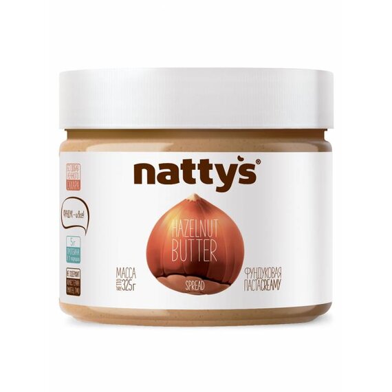 Паста фундуковая NATTYS® SPREAD, 325 г, БЕЗ МЕДА