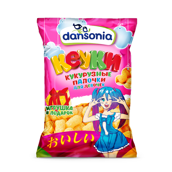 Кукурузные палочки для девочек с игрушкой "Кеуки" 1/50г