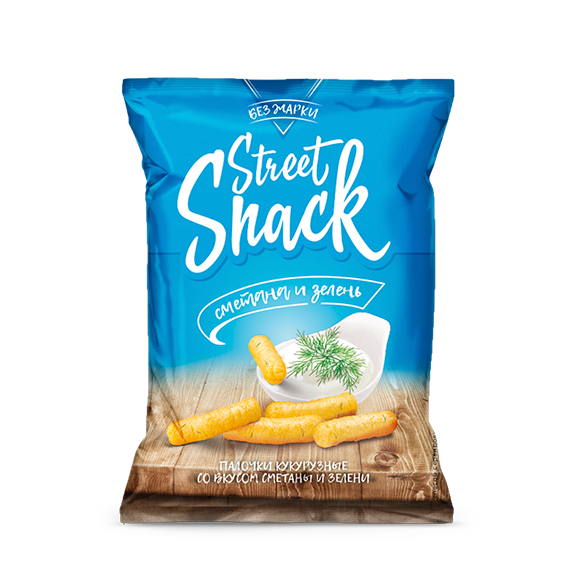 Кукурузные палочки "STREET SNACK" Cо вкусом сметаны и зелени 1/35г