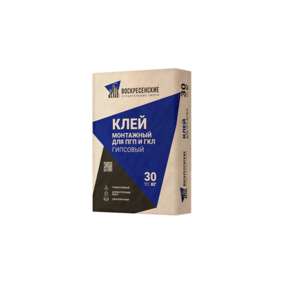 Клей монтажный гипсовый, летний для ПГП и ГКЛ
