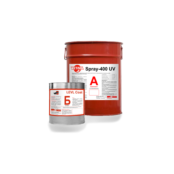 Двухкомпонентное УФ-стойкое покрытие для гидроизоляции WETISOL SPRAY-400UV