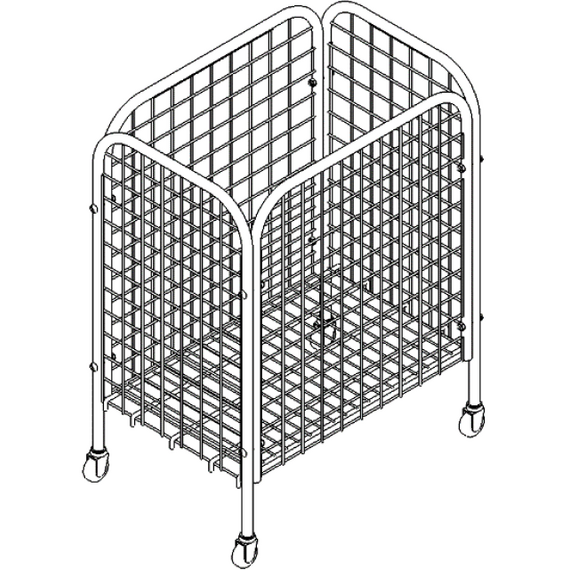 Корзина для распродаж с регулируемым дном (усиленная трубой ф20) 800х800х790 с колесами