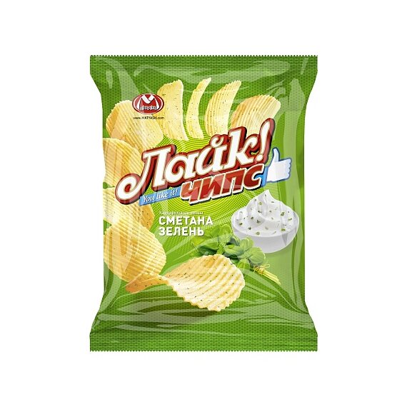 Лайк Чипс со вкусом сметаны и зелени (овал)