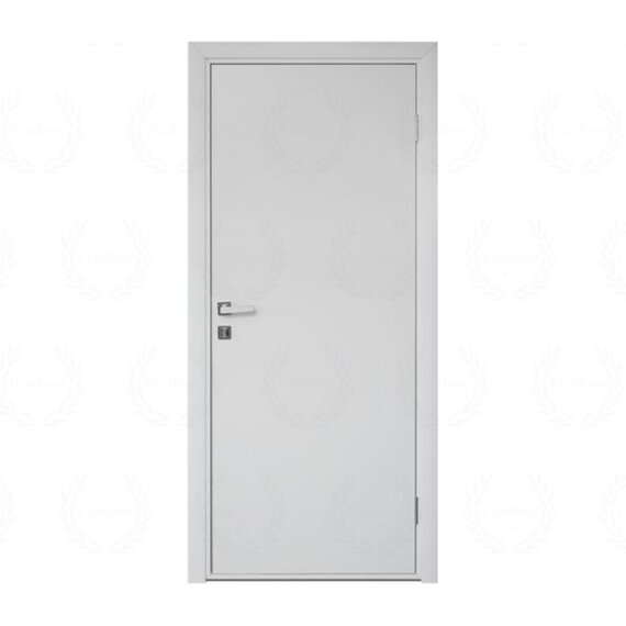 Влагостойкая дверь ПВХ ETADOOR гладкая белая одностворчатая с ПВХ кромкой