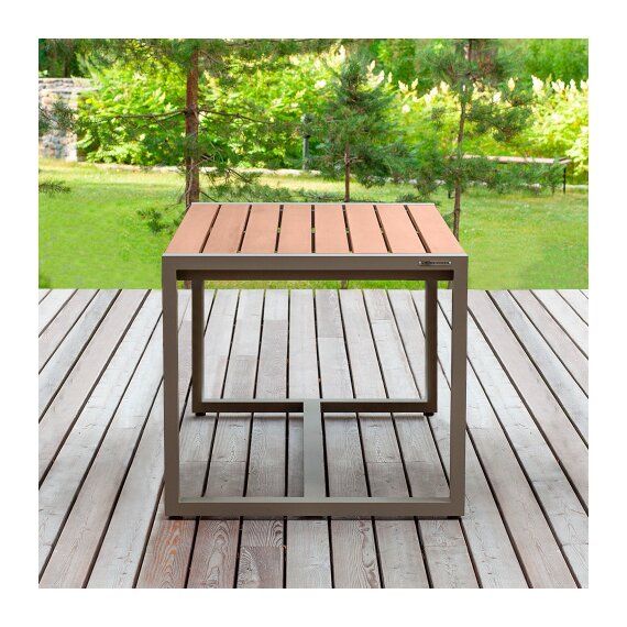 Стол уличный обеденный SANTORINI, алюминий PECAN, дерево