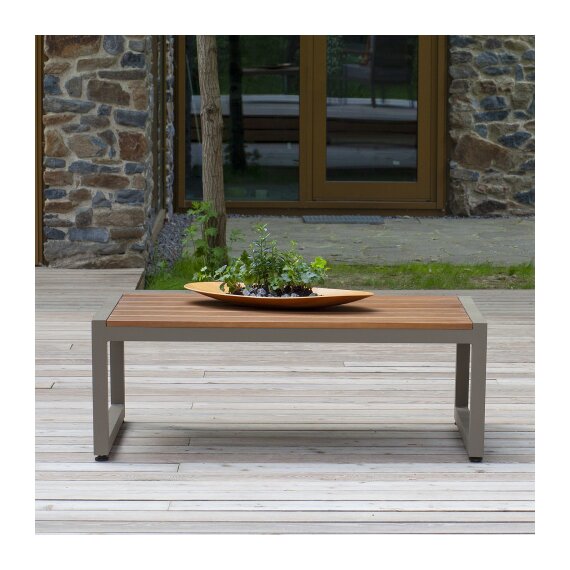 Стол уличный журнальный SANTORINI, алюминий PECAN, дерево