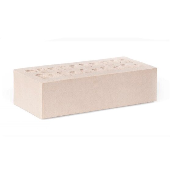 Кирпич лицевой одинарный гладкий Гляссе (Белые сливки)