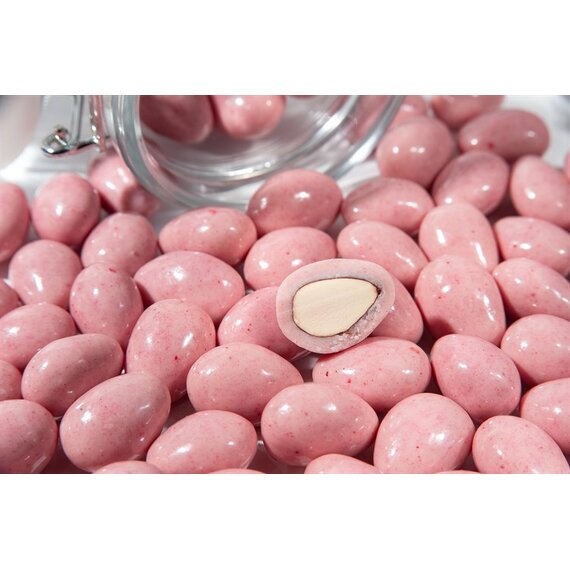 Драже "Миндаль в йогуртовом шоколаде с сублиматом барбариса - TROPICA PREMIUM" (короб 3 кг)