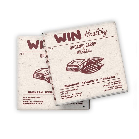 ORGANIC CAROB МИНДАЛЬ 75 г (замена шоколада)