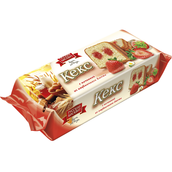 Кекс с начинкой из клубничного джема 225 г