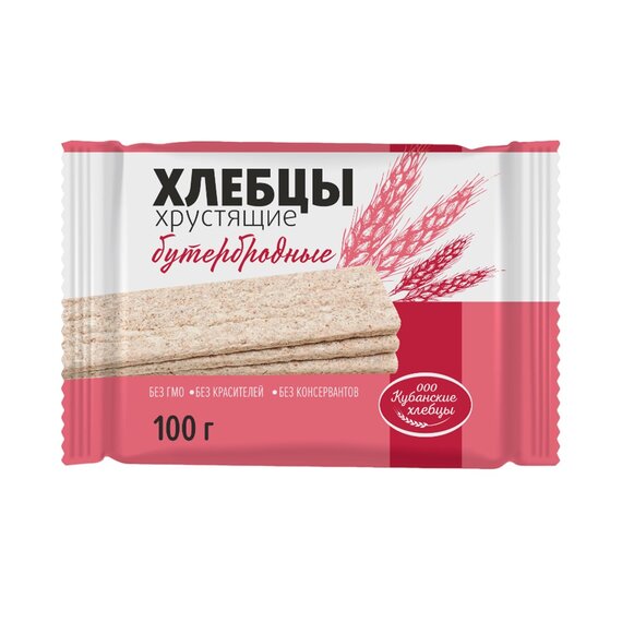 Хлебцы хрустящие бутербродные, 100 г