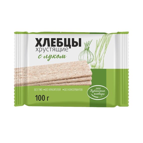 Хлебцы хрустящие с луком, 100 г