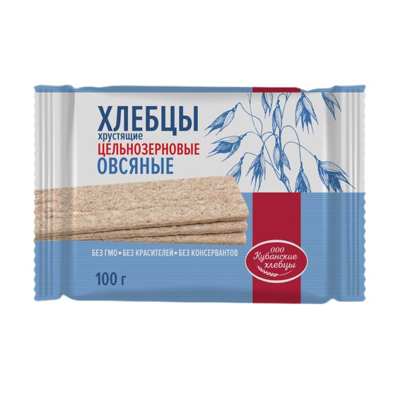 Хлебцы хрустящие цельнозерновые овсяные, 100 г