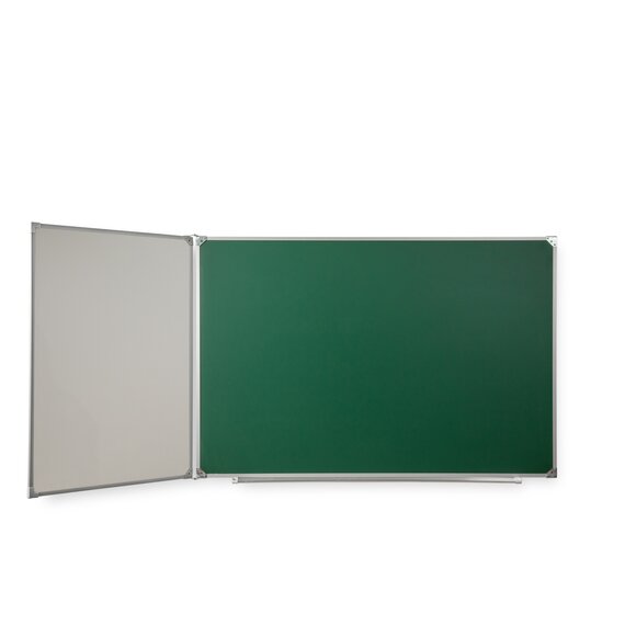 Двухэлементная(Л) магнитная полимерная школьная доска 1500х750 комбинированная(мел\маркер)