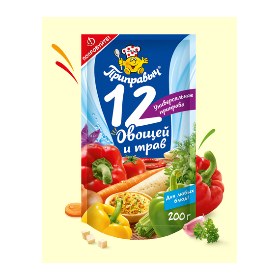 Приправа универсальная 12 ОВОЩЕЙ И ТРАВ 200 г
