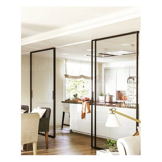 Стеклянные двери между кухней и гостиной (1.6)