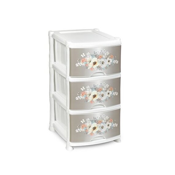 Комод 3х-секционный с декором «Акварель»