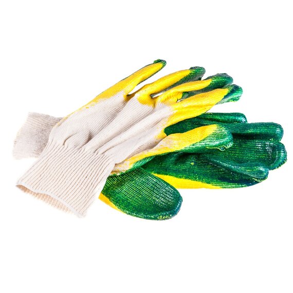 Перчатки хб с двойным латексным обливом