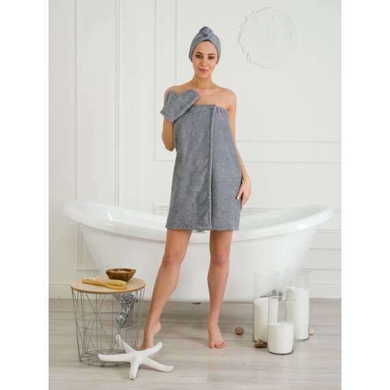 Набор для сауны махровый лазурь