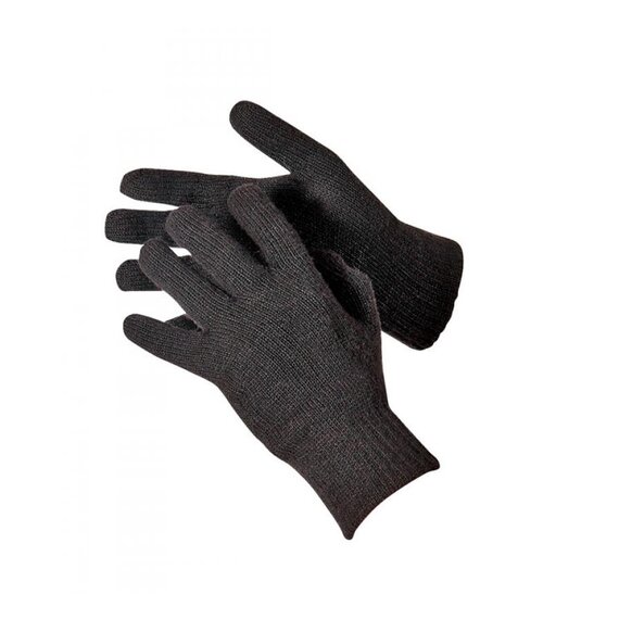 Перчатки полушерстяные двойные черные