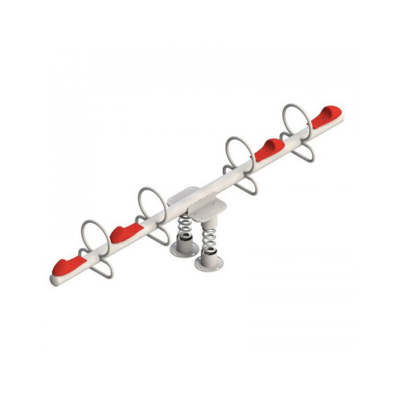 Детские уличные качели-балансиры на пружинах с 4 сиденьями