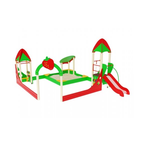 Песочный дворик Ягодка с горкой