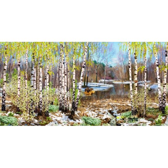 Занавес Весна в лесу с медведями