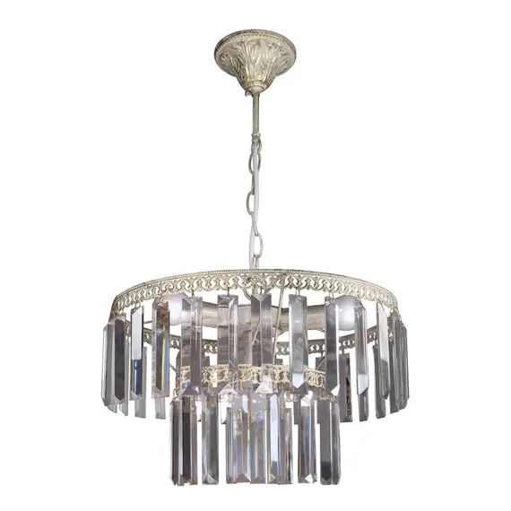 Люстра хрустальная подвесная 4 лампы бежевая