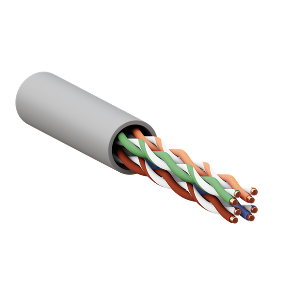 Кабель витая пара U/UTP кат.5E 4 пары 24 AWG SOLID PVC сер. TERACOM PRO EKF TRP-5EUTP-04PVC-GY-IN3
