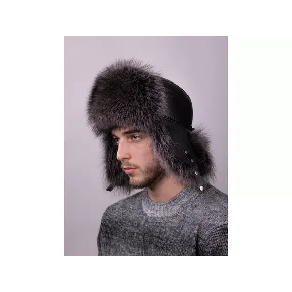 Меховая шапка из енота "Зимушка" Асфальт