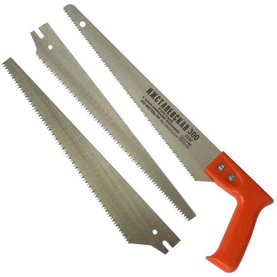 Ножовка универсальная с тремя сменными полотнами