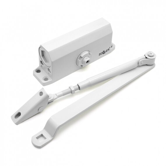 Доводчик дверной SOLLER №201 белый для дверей весом 25-35 кг